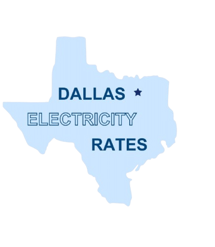 State of Texas with a star on Dallas with heading text "Dallas Electricity Rates"