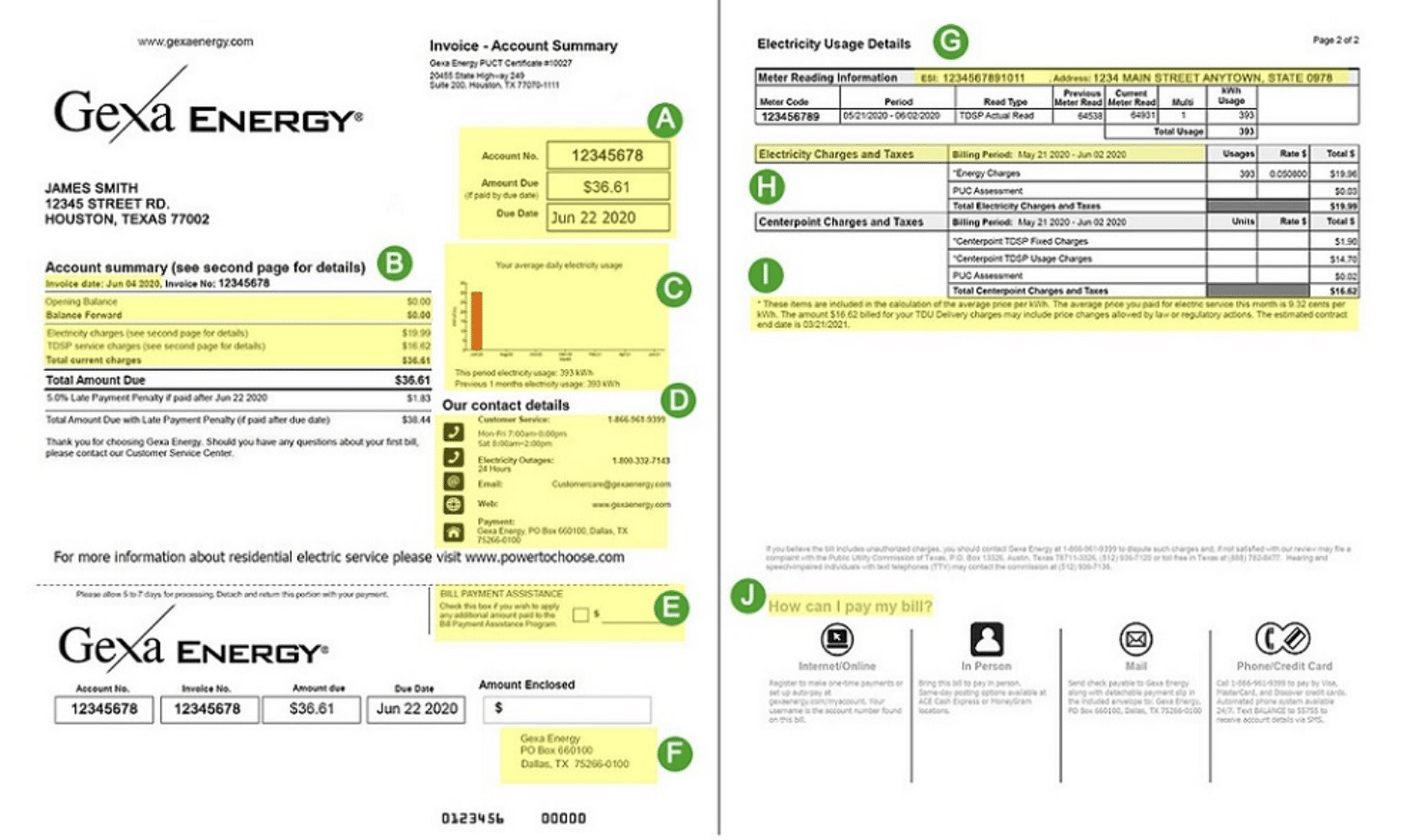 Sample Electricity Bill